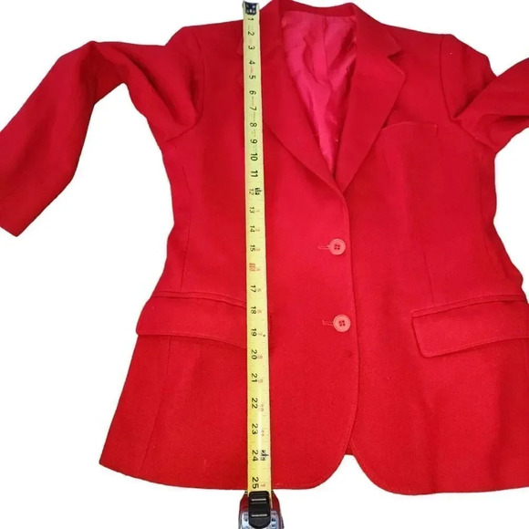 Worthington Blazer Jacket Womens Red Long Sleeve Two Button Single Breasted - Picture 9 of 9